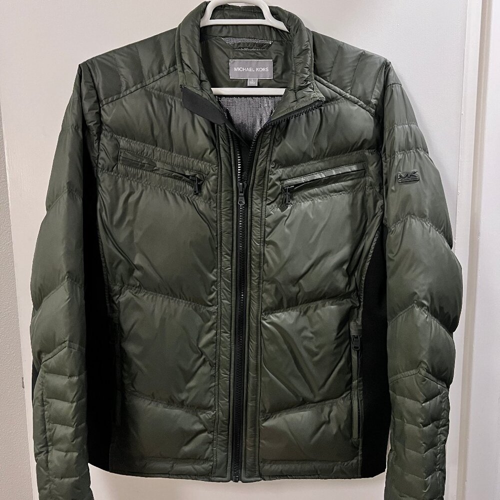 Michael Kors Down Fill Puffer Jacket Green / Large - Picture 1 of 7